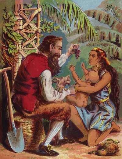 Illustrazione per Robinson Crusoe da American School